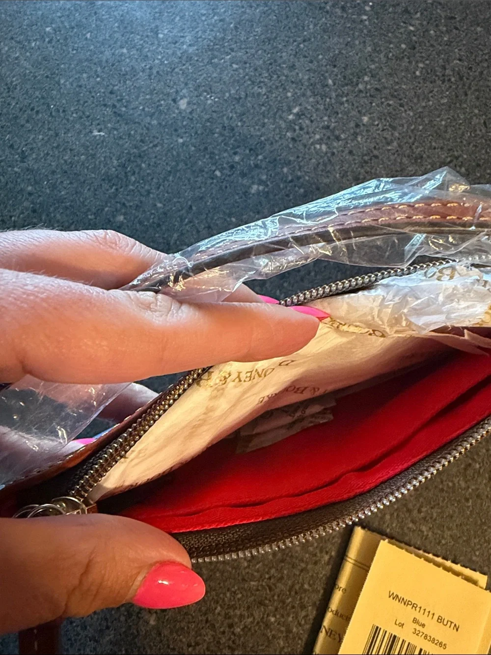 Dooney & Bourke Patriots Wristlet - Navy, Brown